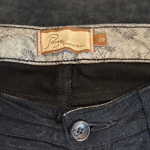 Paige Premium Denim Black Benedict Canyon Classic Rise Bootcut Cords - Size 29 - Picture 6 of 11